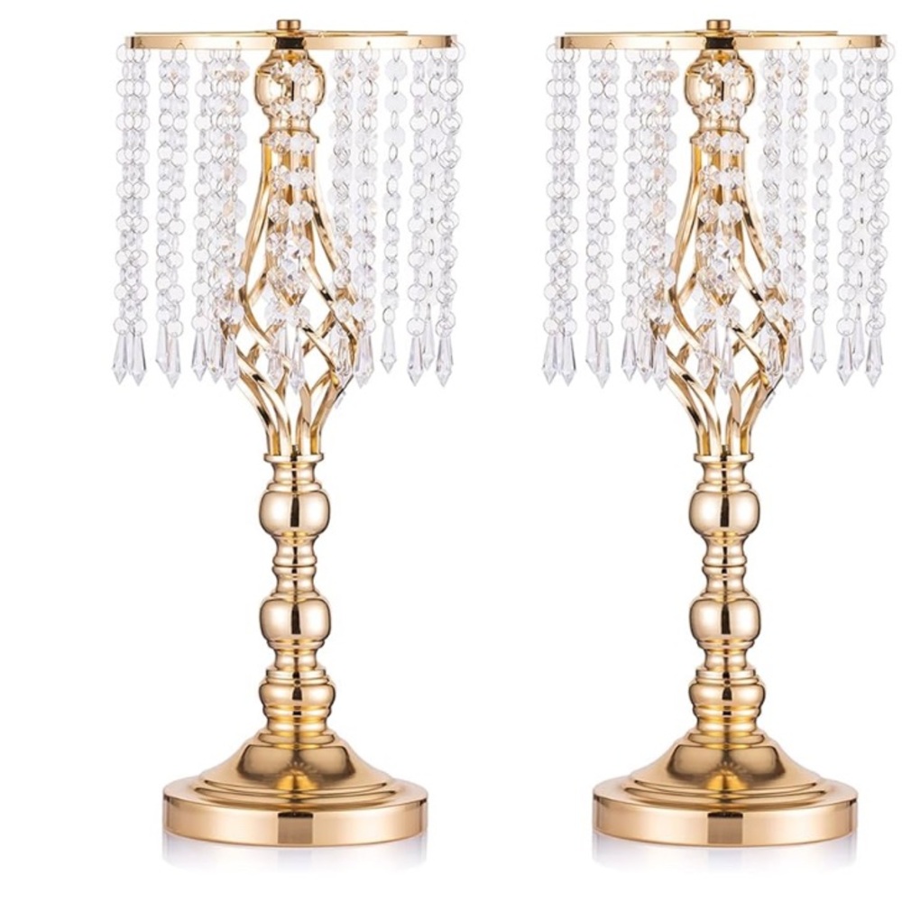Elegant Gold Crystal Candle Holders